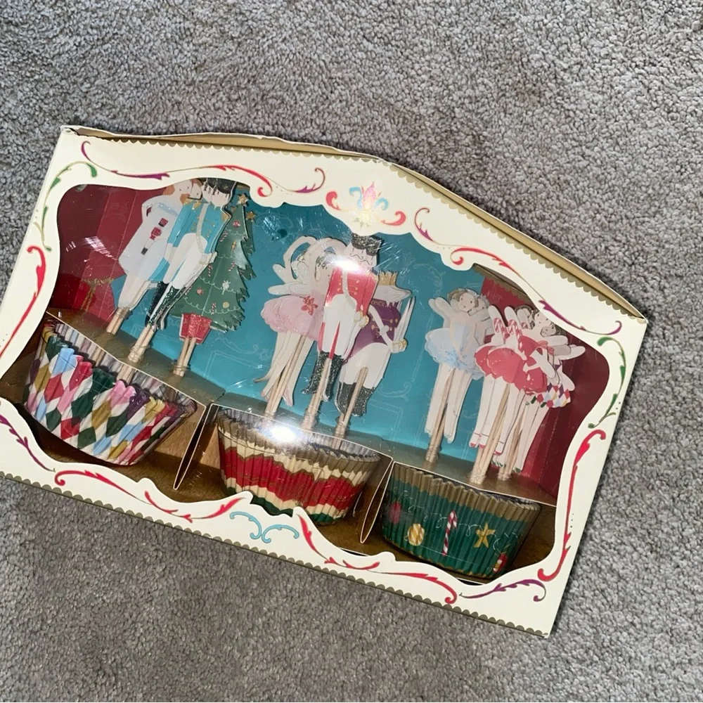Meri Meri Nutcracker Ballet Christmas Cupcake Liners‎ & Topper Picks Kit
